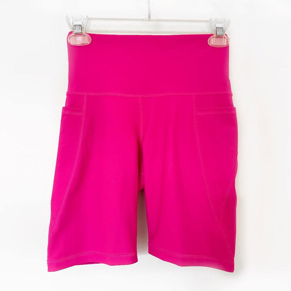 Old Navy Powersoft High Rise Hot Pink Bike Shorts with Pockets –Size Small